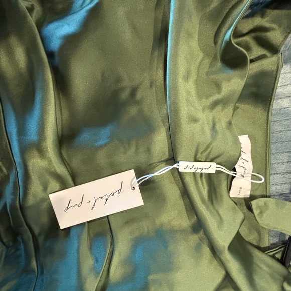 Petal & Pup Green One Shoulder Sheath Dress for Weddings - Picture 6 of 6